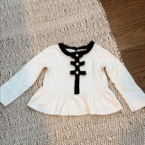 Janie and Jack Black and White Peplum Top